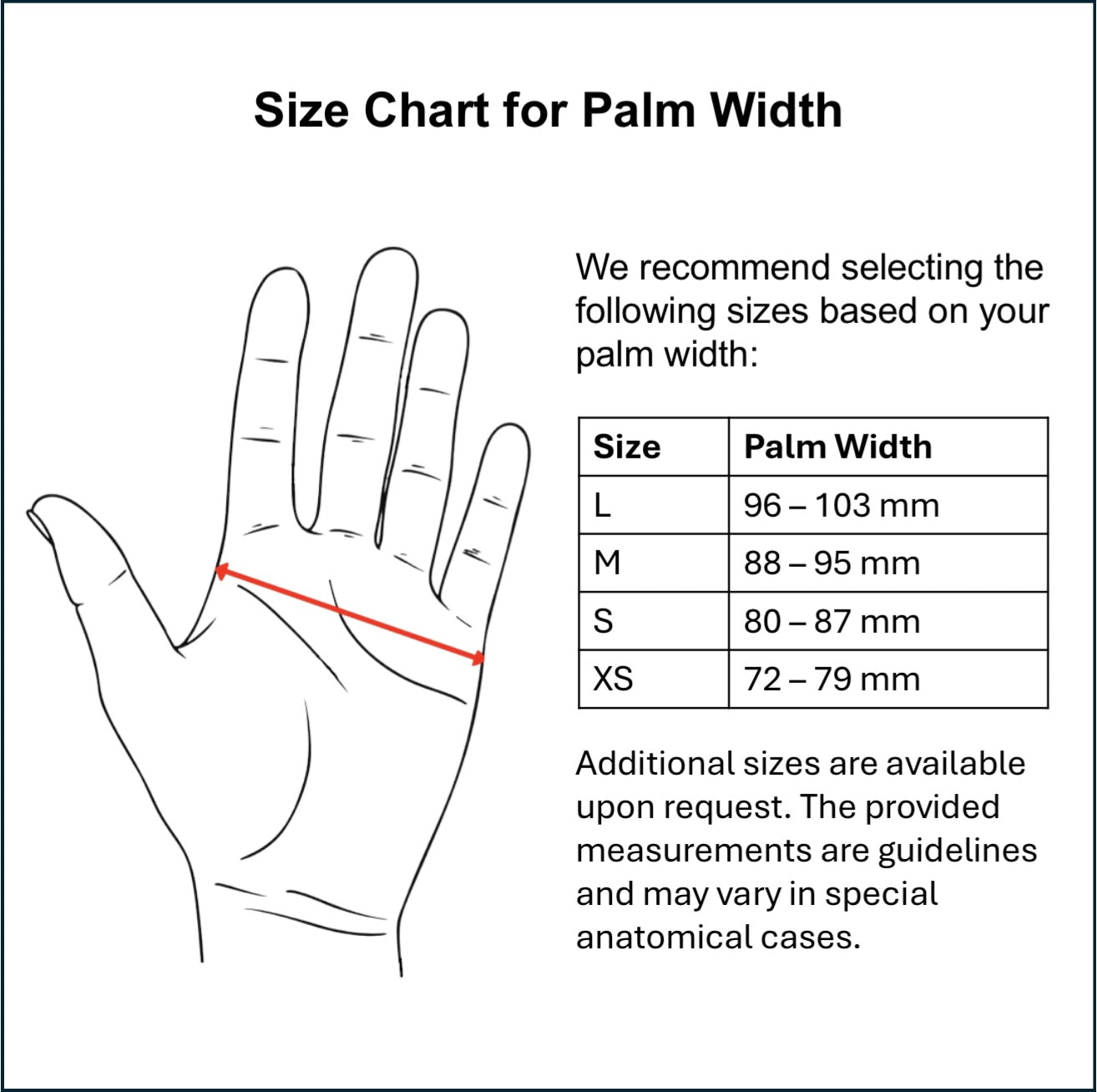 MESHPRO Size Chart